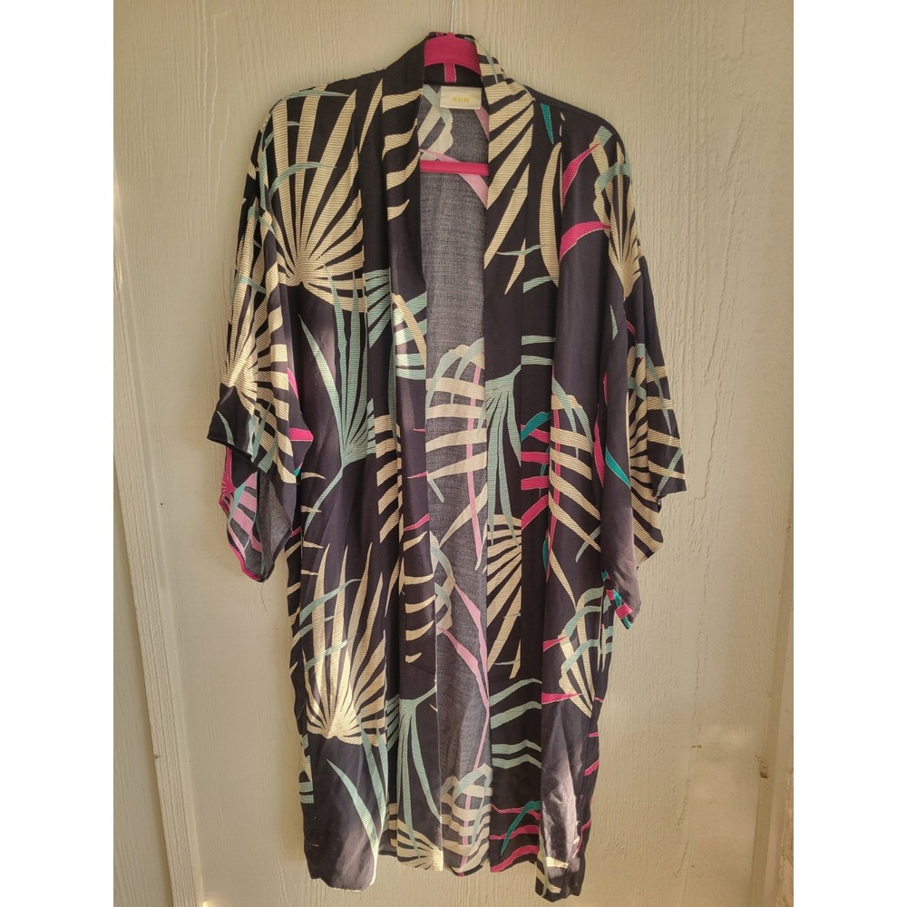 Anthropologie Maeve Floral Kimono Duster Midi Open Front Boho Oversized XS S
